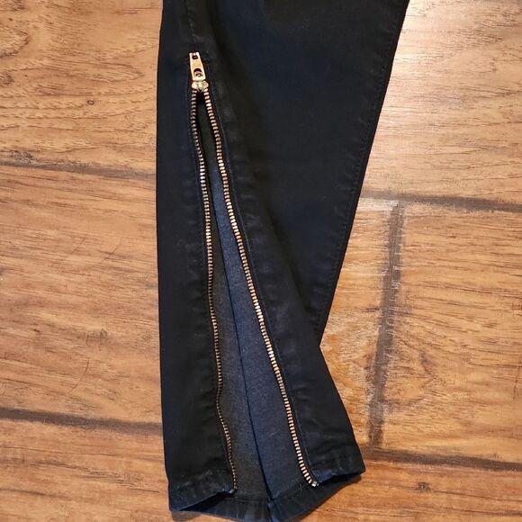 Flying Monkey Black Skinny Jeans with Zipper Detail - Picture 2 of 6